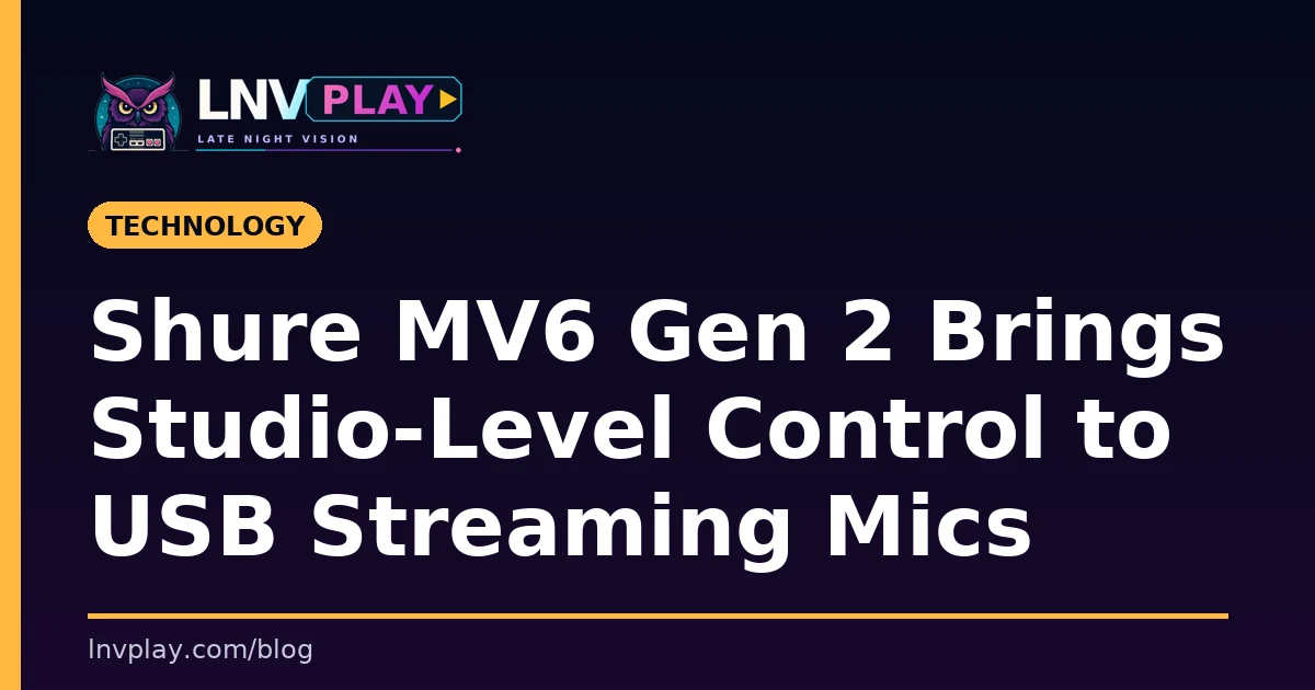 Title card showing the post title for the Shure MV6 Gen 2 microphone announcement.