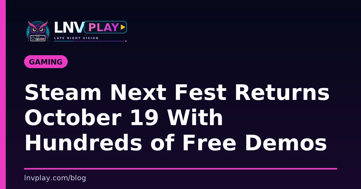 Title card showing the post title about Steam Next Fest returning in October 2026.